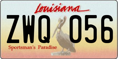LA license plate ZWQ056