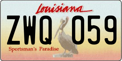 LA license plate ZWQ059