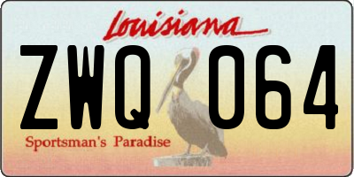 LA license plate ZWQ064