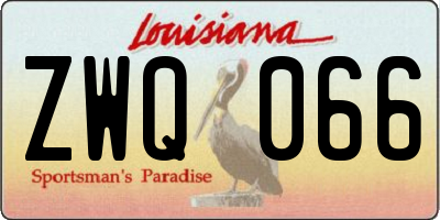LA license plate ZWQ066