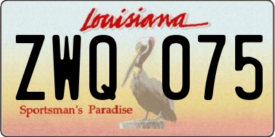 LA license plate ZWQ075