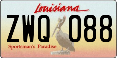 LA license plate ZWQ088