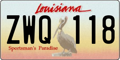 LA license plate ZWQ118