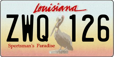 LA license plate ZWQ126
