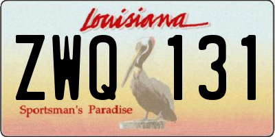 LA license plate ZWQ131