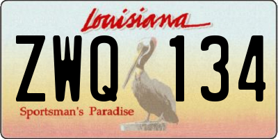 LA license plate ZWQ134