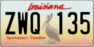 LA license plate ZWQ135