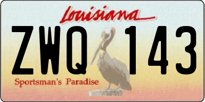 LA license plate ZWQ143