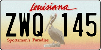 LA license plate ZWQ145