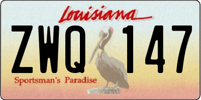 LA license plate ZWQ147
