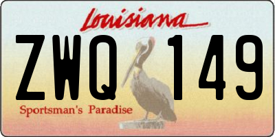 LA license plate ZWQ149