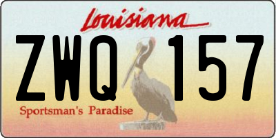 LA license plate ZWQ157