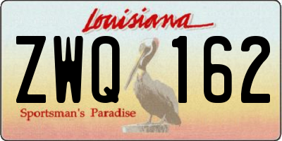 LA license plate ZWQ162