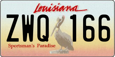 LA license plate ZWQ166
