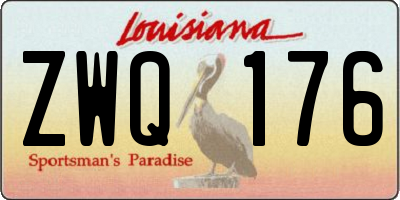 LA license plate ZWQ176