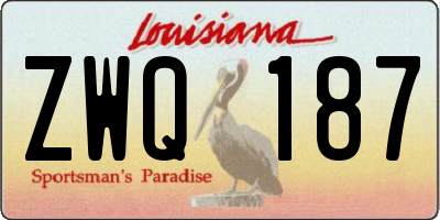 LA license plate ZWQ187