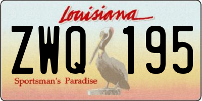 LA license plate ZWQ195