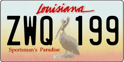LA license plate ZWQ199