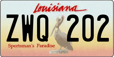LA license plate ZWQ202