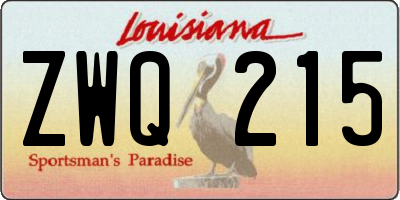 LA license plate ZWQ215