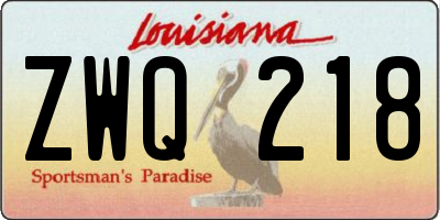 LA license plate ZWQ218