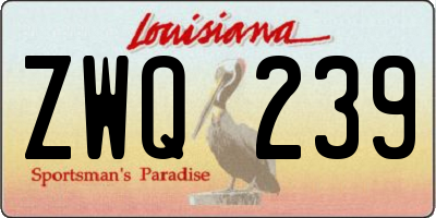 LA license plate ZWQ239