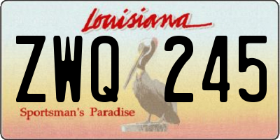 LA license plate ZWQ245