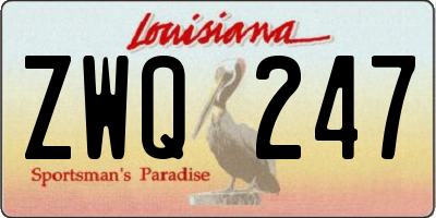 LA license plate ZWQ247