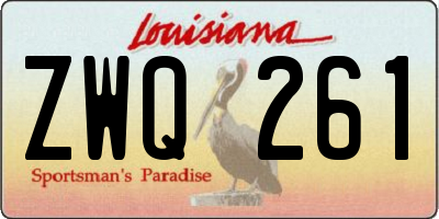LA license plate ZWQ261