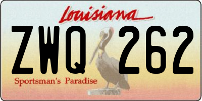 LA license plate ZWQ262