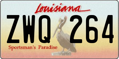 LA license plate ZWQ264