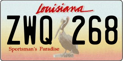 LA license plate ZWQ268