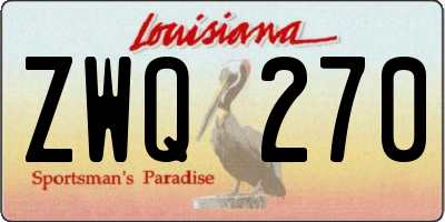 LA license plate ZWQ270