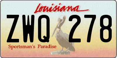 LA license plate ZWQ278