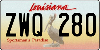 LA license plate ZWQ280