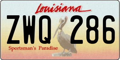 LA license plate ZWQ286