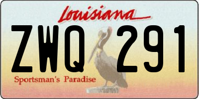 LA license plate ZWQ291
