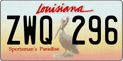 LA license plate ZWQ296
