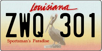 LA license plate ZWQ301