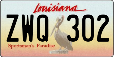 LA license plate ZWQ302