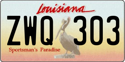 LA license plate ZWQ303