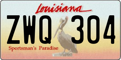 LA license plate ZWQ304