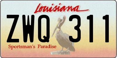 LA license plate ZWQ311