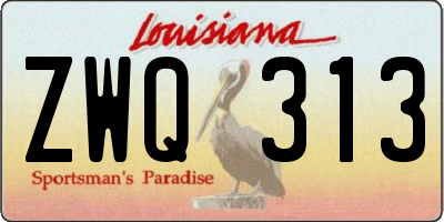 LA license plate ZWQ313