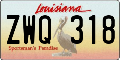 LA license plate ZWQ318