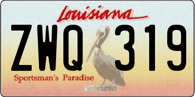 LA license plate ZWQ319