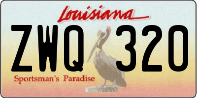 LA license plate ZWQ320