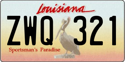 LA license plate ZWQ321