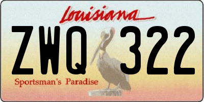 LA license plate ZWQ322