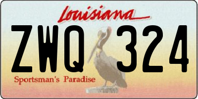 LA license plate ZWQ324